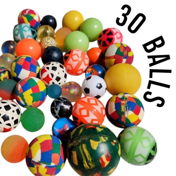 30 Bouncy Ball Collectible Collection Bundle Lot Mostly bouncy balls - some hard - Picture 1 of 7